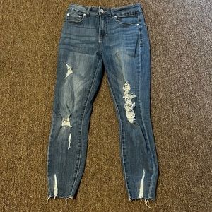 Womens Distressed Jeggings